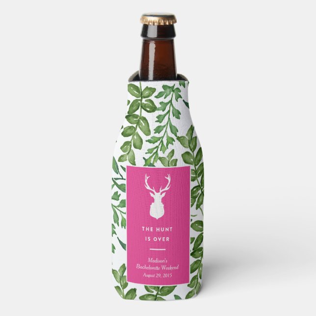 The Hunt is Over | Bachelorette Bottle Cooler (Bottle Front)