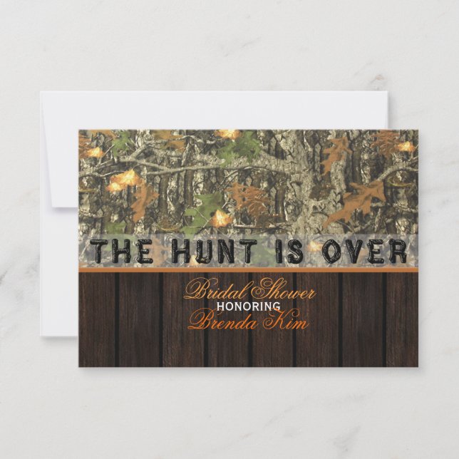 The Hunt Is Over Camo Bridal Shower Invitation (Front)
