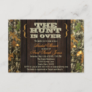 The Hunt Is Over Camo Bridal Shower Invitation