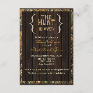 The Hunt Is Over Camo Bridal Shower Invitation