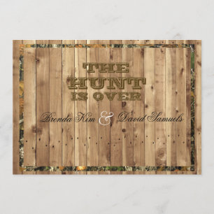 The Hunt Is Over Camo Wedding Invitation