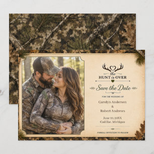 The Hunt Is Over Camouflage Photo Save the Date