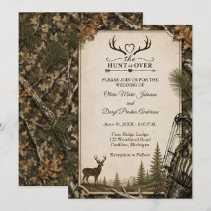 The Hunt Is Over Camouflage Wedding Invitation