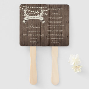 "The Hunt is Over" Rustic Barn Evening Wedding Hand Fan