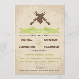 The Hunt Is Over Rustic Country Save The Date