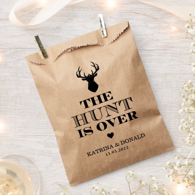 The Hunt is Over Rustic Country Wedding  Favour Bags (Clipped)