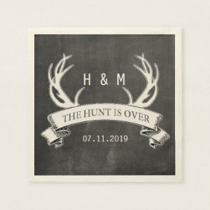 "The Hunt is Over" Rustic Custom Wedding Gift Napkin