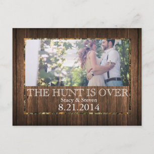The Hunt is Over Save The Date Wedding Postcard