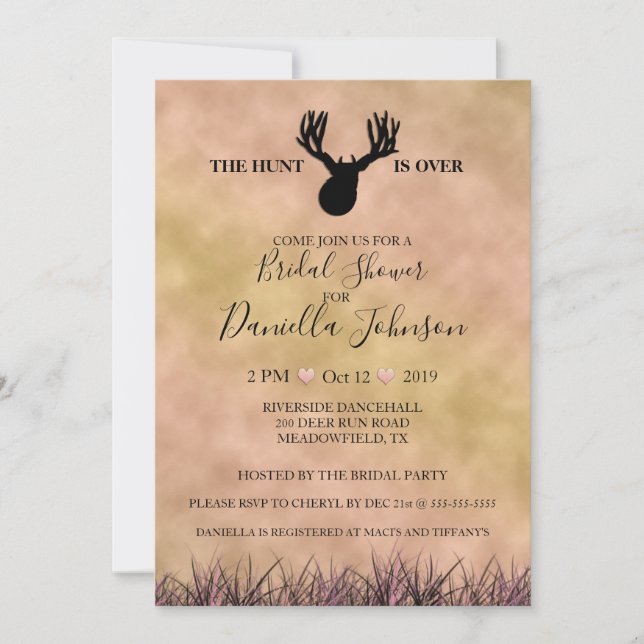 The Hunt is Over Wedding Bridal Shower Invitation (Front)