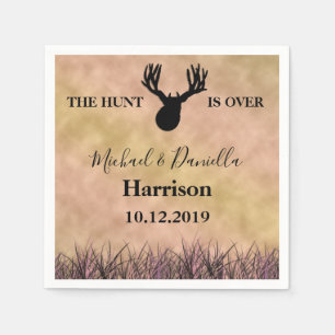 The Hunt is Over Wedding Napkin