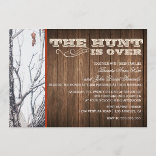 The Hunt Is Over Winter Camo Wedding Invitation