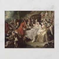 The Hunt Lunch, detail of the diners, 1737