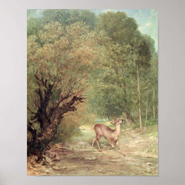 The Hunted Roe-Deer on the alert, Spring, 1867 Poster (Front)
