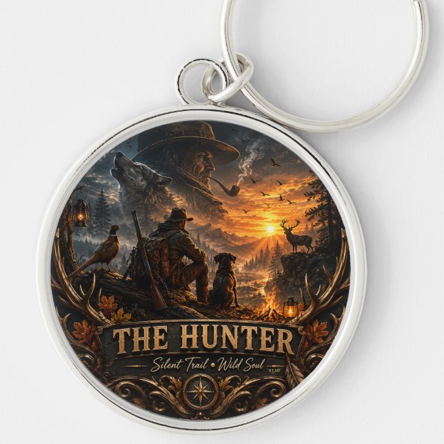 The Hunter , Into the Wild Silence  Key Ring (Front)
