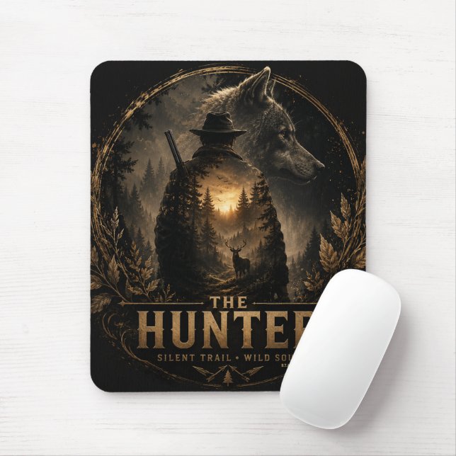The Hunter , Into the Wild Silence  Mouse Mat (With Mouse)