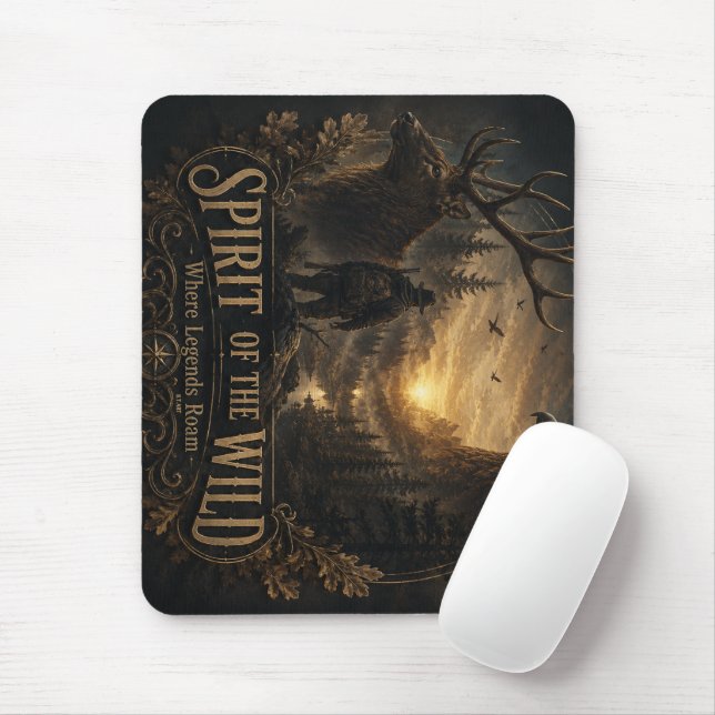 The Hunter , Into the Wild Silence  Mouse Mat (With Mouse)