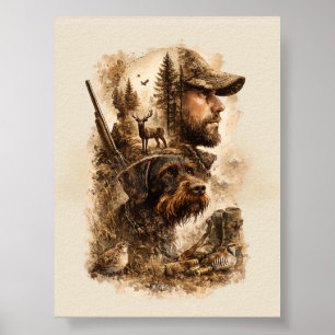 The Hunter's Bond – German Wirehaired Pointer Poster