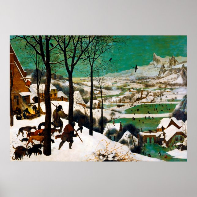 The Hunters in the Snow (winter) by Pieter Bruegel Poster (Front)