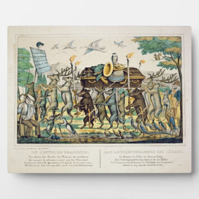 The Hunter's Procession, c.1850 (hand coloured lit Plaque (Front)