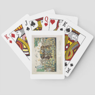 The Hunter's Procession, c.1850 (hand coloured lit Playing Cards