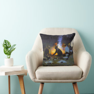 The Hunters' Supper Frederic Remington Cushion