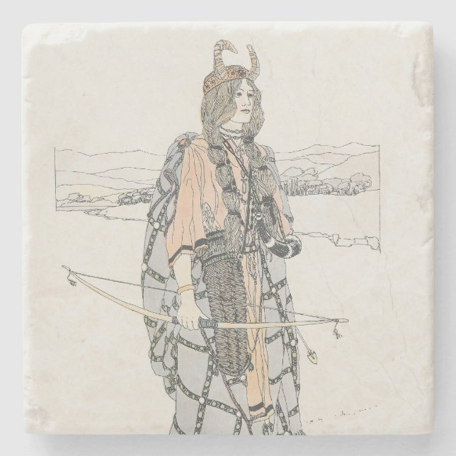 The Huntress (by Ann Macbeth) Stone Coaster (Front)