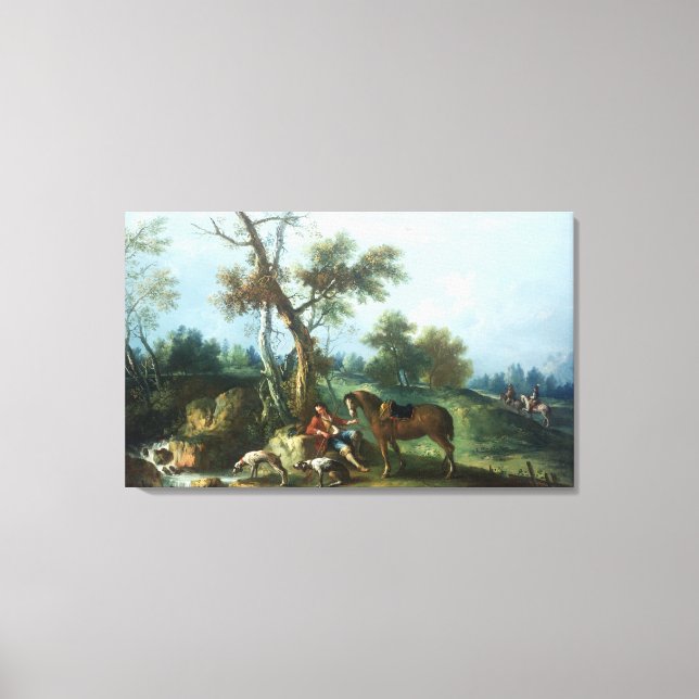 The Huntsman's Rest, 18th century Canvas Print (Front)