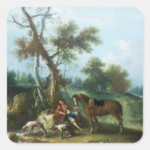 The Huntsman's Rest, 18th century Square Sticker