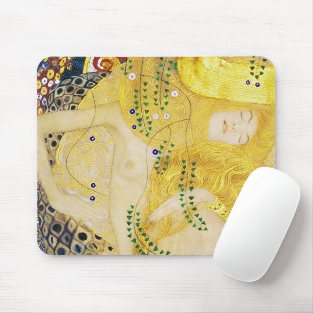 The Hydra, Gustav Klimt Mouse Mat (With Mouse)