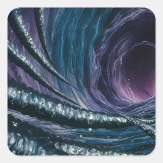 the hypnotic depths of the ocean square sticker