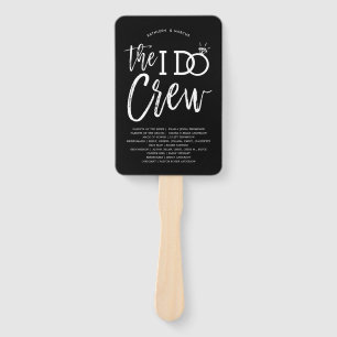 The I Do Crew   Wedding Party and Program Black Hand Fan
