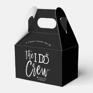 The I Do Crew Wedding Party Favour Black Favour Box