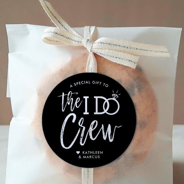 The I Do Crew | Wedding Party Favour Classic Round Sticker (Creator Uploaded)