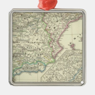 The Iberian Peninsula from 1257 to 1479 Metal Tree Decoration