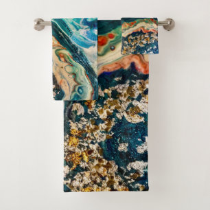 The Ice and The Fish abstract painting  Bath Towel Set