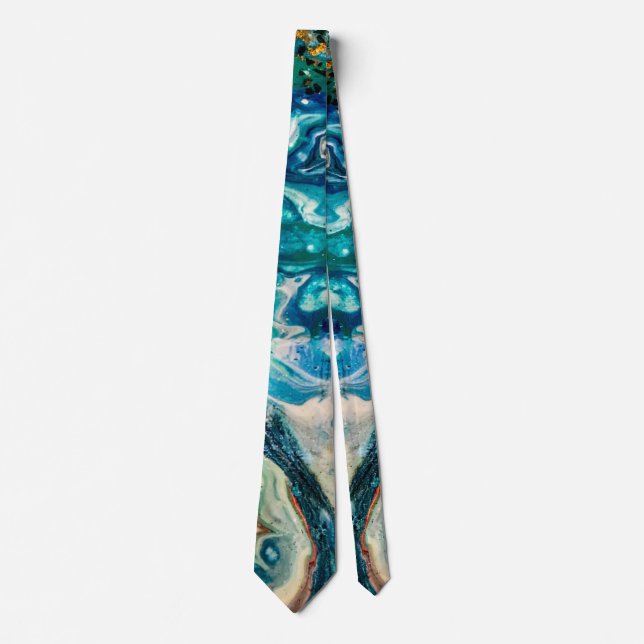 The Ice and The Fish abstract painting  Tie (Front)