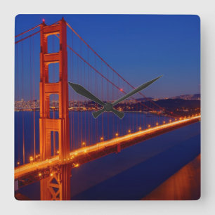 The iconic bridge with San Francisco Square Wall Clock