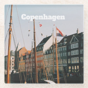 The iconic Nyhavn, Copenhagen, Denmark Glass Coaster