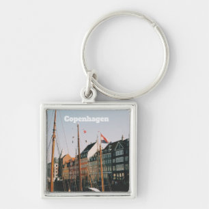 The iconic Nyhavn, Copenhagen, Denmark Key Ring