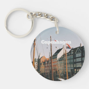 The iconic Nyhavn, Copenhagen, Denmark Key Ring