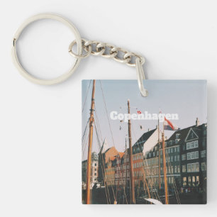 The iconic Nyhavn, Copenhagen, Denmark Key Ring