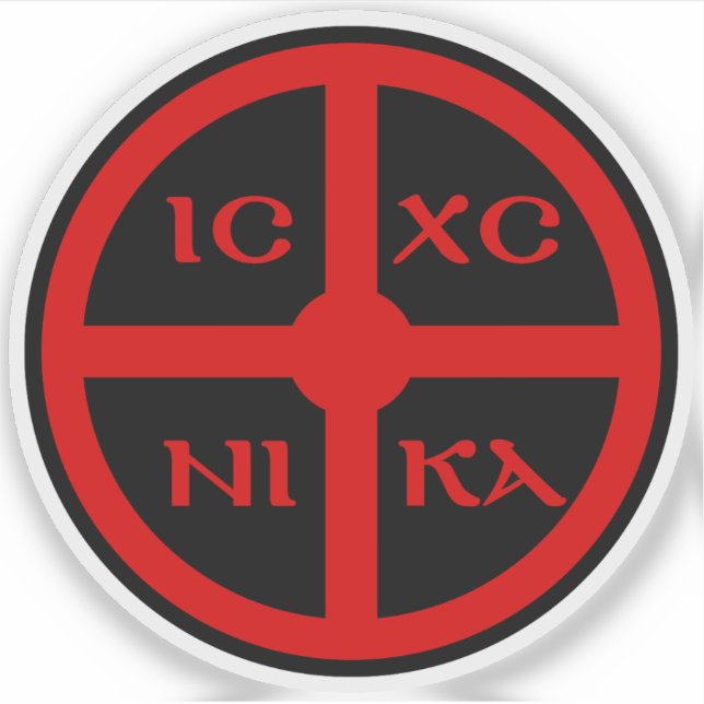The ICXC NIKA Cross - Jesus Christ Symbol (red) (Front)