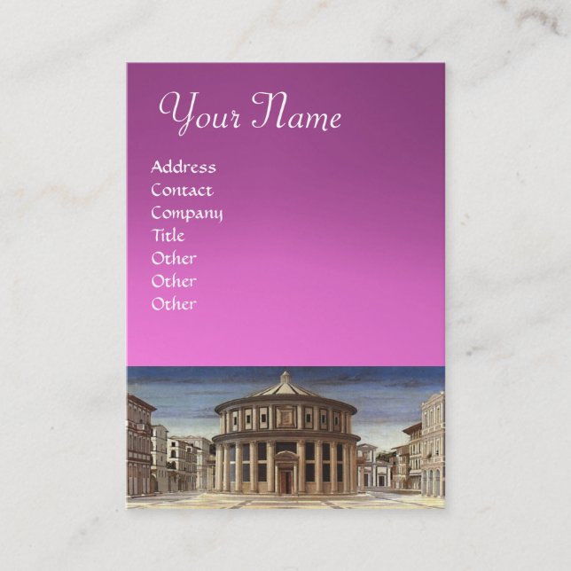 THE IDEAL CITY, pink purple violet amethyst Business Card (Front)