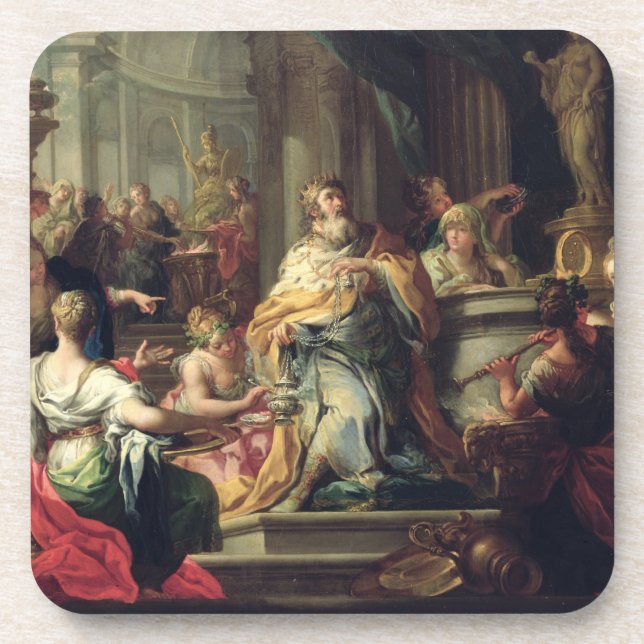 The Idolisation of Solomon, c.1735 (oil on canvas) Coaster (Front)
