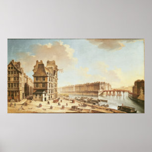 The Ile Saint-Louis from the Place de Greve Poster