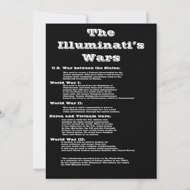 The Illuminati's Wars (Front)