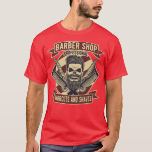 the illustration of skull barbershop T-Shirt