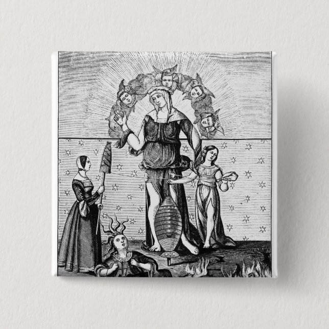 The Image of Dame Astrology with the Three 15 Cm Square Badge (Front)