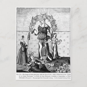 The Image of Dame Astrology with the Three Postcard
