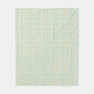 The image shows a two-sided fabric swatch fleece blanket